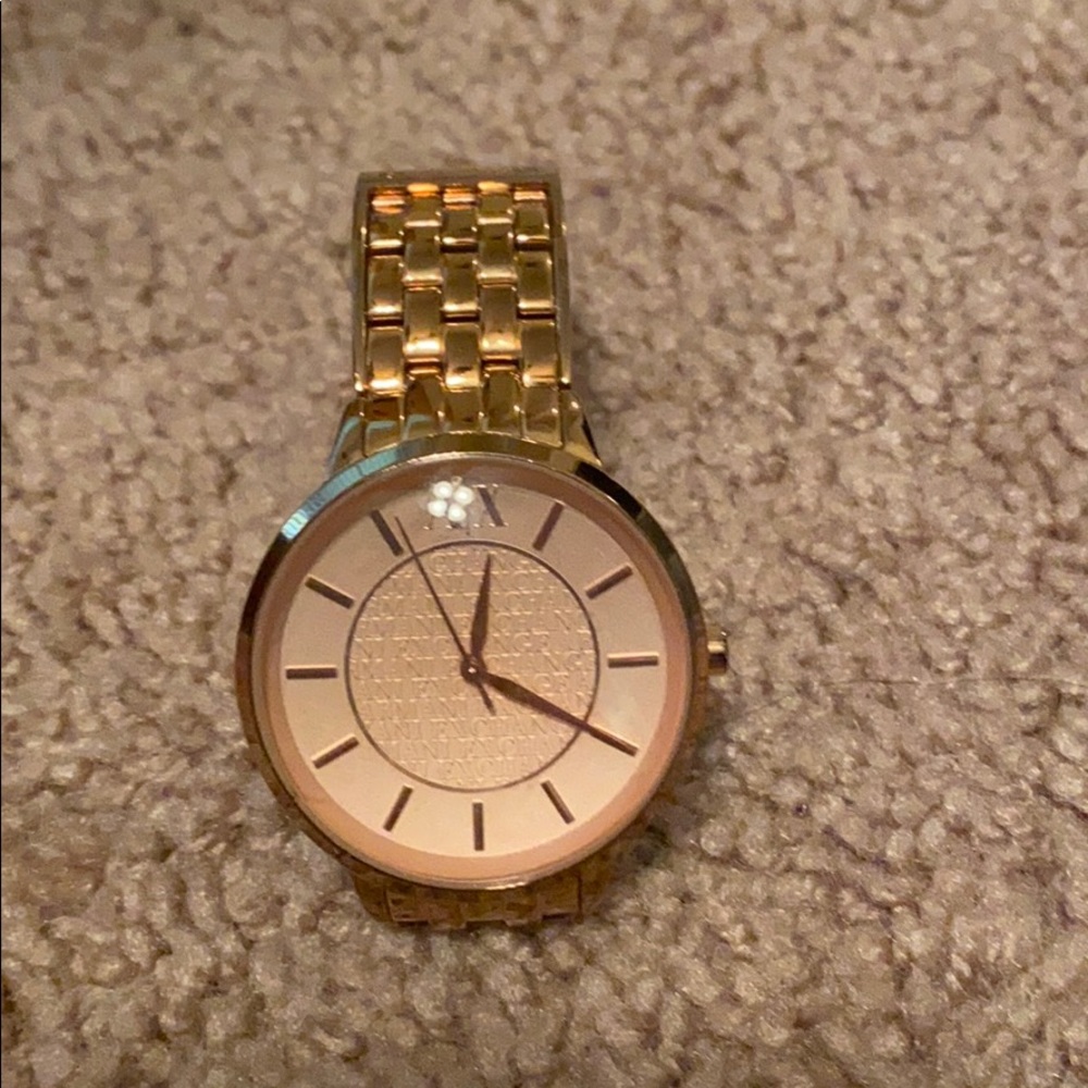 Armani exchange rose gold watch